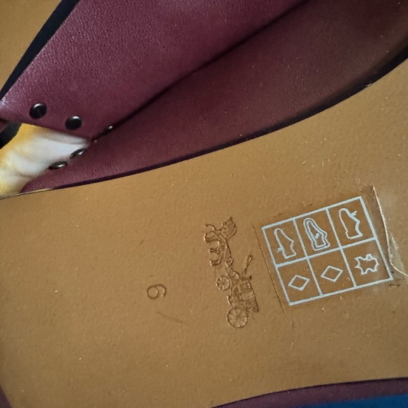 Women’s Coach leather Alexis mule size 6 wine color - Picture 7 of 13